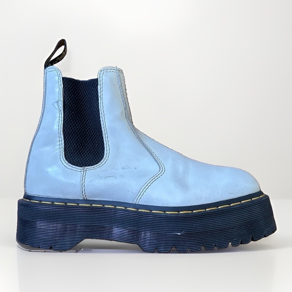 Dr. Martens 2976 Quad Chelsea Platform Boots White Leather Womens US 7